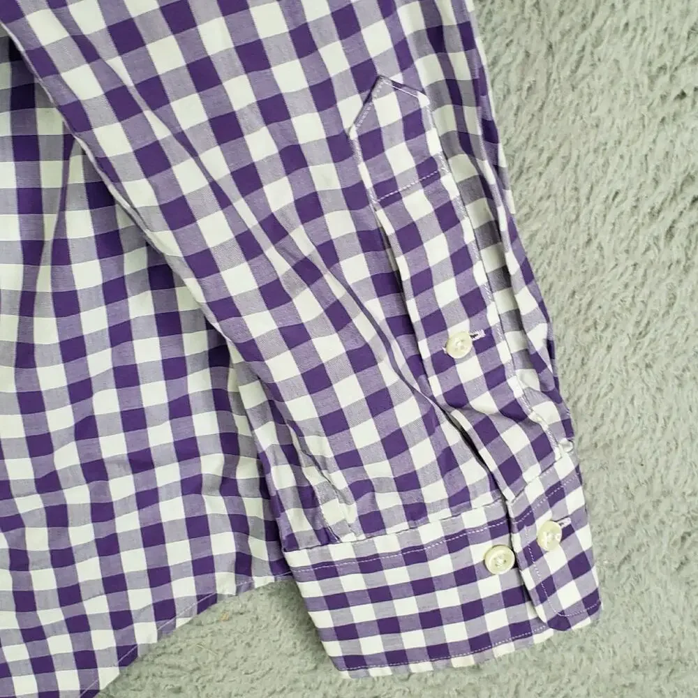 Polo Ralph Lauren Shirt Oxford Men's Size XL Purple Plaid LS Button Down